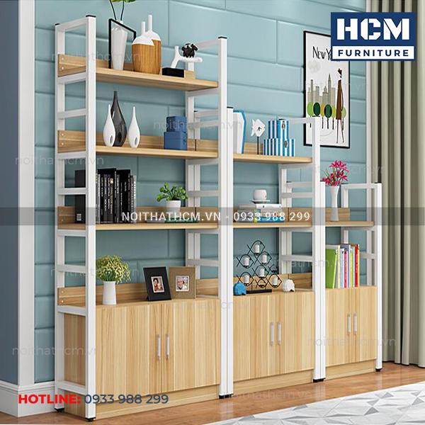 Hệ kệ gỗ sắt có tủ KCT02