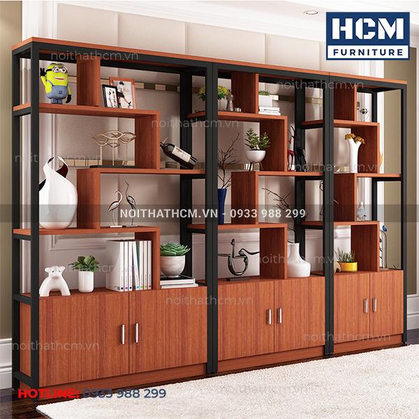 Kệ gỗ sắt có tủ KCT06