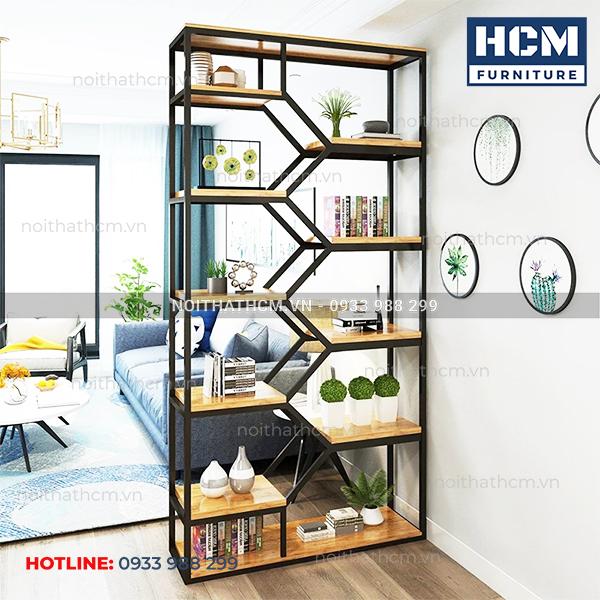 Kệ sắt gỗ trang trí KT01
